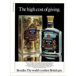 1981 Boodles British Gin London Vintage Print Ad High Cost of Giving Wall Art